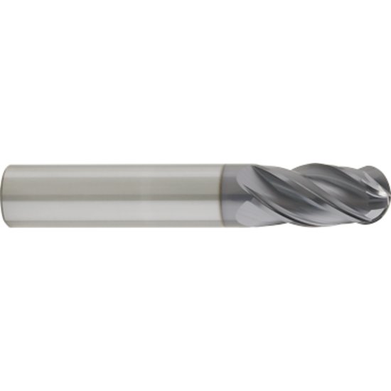 Picture of Gorilla Mill GM34B4	 Dia 3/4" SH 0.7500 LOC 1.50 OAL 4.00 End Mill Rougher/Finisher Variable Helix Carbide TiAlN Single End Ball NoseBall